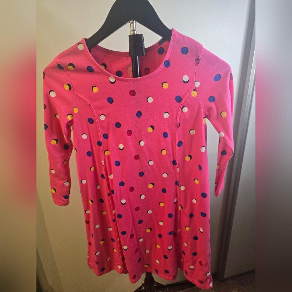 Faded Glory Kids Pink Polka Dot Long Sleeve Tee/Dress